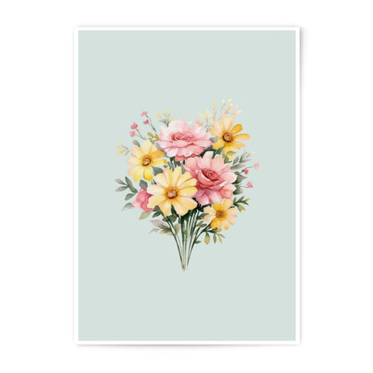 Floral Bouquet Photographic Prints, Watercolor Flower Art, Botanical Wall Decor, Elegant Floral Prints, Home Decor, Gift Idea - Tawshia