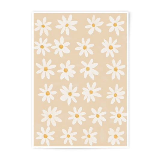 Daisy Photographic Print, Floral Wall Art, Beige Aesthetic, Flower Photography, Botanical Print, Home Decor, Dorm Decor - Tawshia