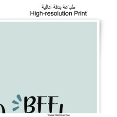 BFF Squad Photographic Prints, Best Friends Wall Art, Friendship Decor, Gift for Bestie, Trendy Prints, Cute Room Decor, Group Prints - Tawshia