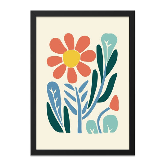 Floral Wall Art, Abstract Flower Print, Botanical Art, Modern Home Decor, Colorful Plant Poster, Minimalist Wall Decor, Flower Artwork - Tawshia