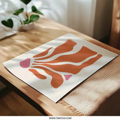 Abstract Art Photographic Print, Modern Home Decor, Minimalist Wall Art, Orange and Pink Shapes, Trendy Print, Living Room Art, Gift Idea - Tawshia