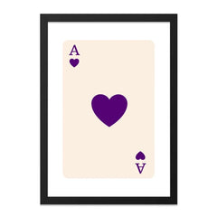 Ace of Hearts Wall Art, Playing Card Print, Minimalist Home Decor, Casino Decor, Game Room Art, Card Player Gift, Lucky Charm Art - Tawshia