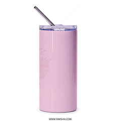 Pink Floral Tumbler, Arabic Quote, Gift for Friend, Elegant Tumbler, Drinkware, Travel Mug, Unique Design, Tumblers - Tawshia