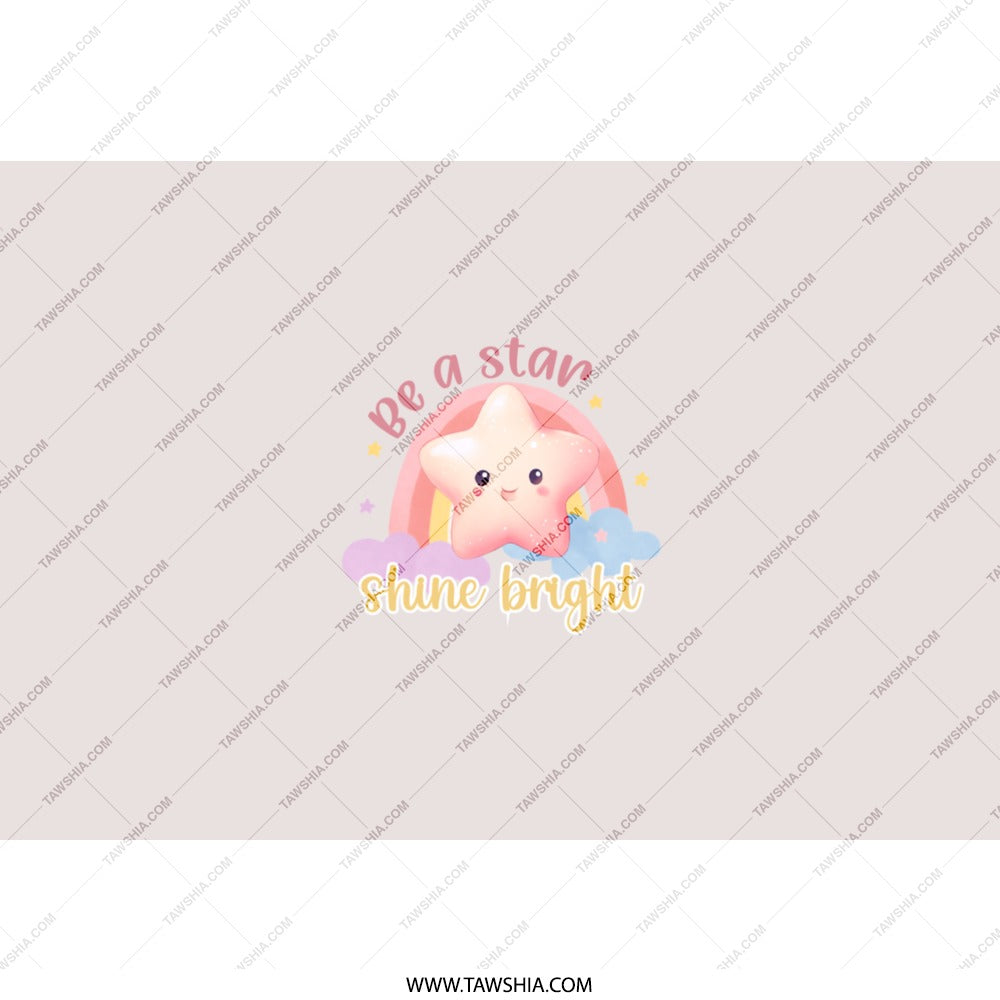 Be A Star Tumbler, Kawaii Star, Cute Tumbler, Shine Bright Tumbler, Motivational Gift, Stars Tumbler, Rainbow Tumbler, Gift For Her - Tawshia