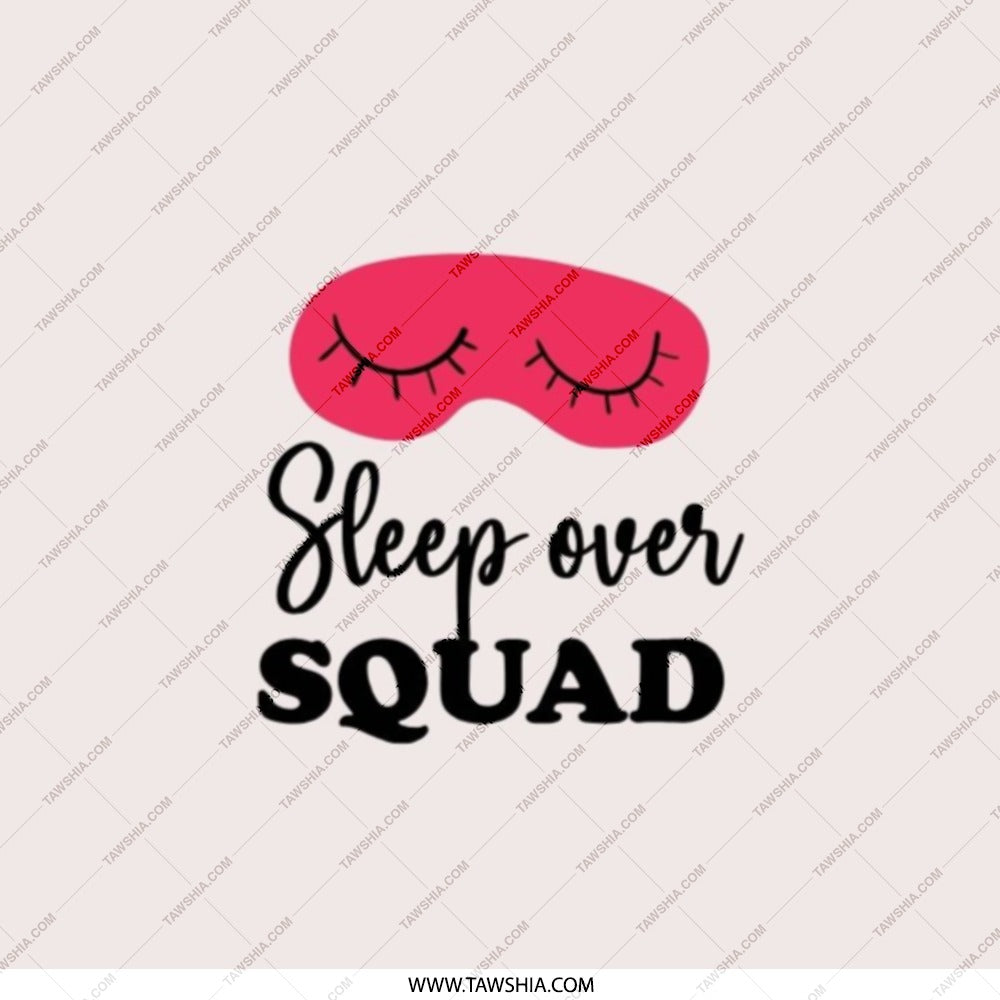 Sleepover Squad Pocket Mirror, Cute Sleep Mask, Fun Group Gift, Travel Mirror, Bachelorette Party Favor, Girls Night Out Accessory - Tawshia