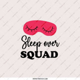 Sleepover Squad Pocket Mirror, Cute Sleep Mask, Fun Group Gift, Travel Mirror, Bachelorette Party Favor, Girls Night Out Accessory - Tawshia