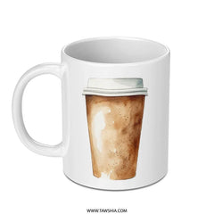 Watercolor Coffee Mug, Travel Mug Design, Coffee Lover Gift, Aesthetic Mug, Hand Painted Coffee Cups, Cozy Vibes Mug - Tawshia