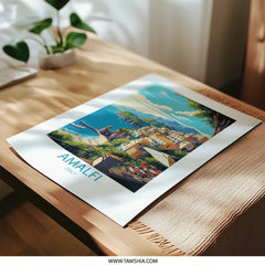 Amalfi Coast Photographic Print, Italy Art, Coastal Landscape, Travel Print, Italy Artwork, Home Decor, Wall Art, Vacation Destination - Tawshia