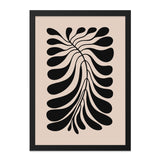 Abstract Leaf Wall Art, Minimalist Art Print, Modern Home Decor, Botanical Wall Decor, Black Beige Art, Living Room Art, Art Print - Tawshia