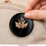 Autumn Leaf Pinback Button, Fall Decor Button, Botanical Pin, Nature Lover Gift, Maple Leaf Pin Button, Seasonal Accessory, Unique Button - Tawshia