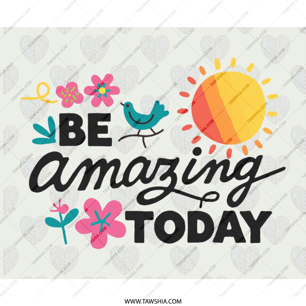 Be Amazing Today Mouse Pad, Motivational Cute Office Decor, Bird Sun Flower Positive Desk Accessories, Unique Gift Idea - Tawshia