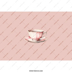 Pink Teacup Tumbler, Floral Tumbler, Coffee Tumbler, Tea Lover Gift, Aesthetic Tumbler, Drinkware, Tumbler With Straw, Gift For Her - Tawshia