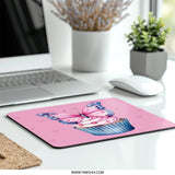 Butterfly Cupcake MousePad, Pink Hearts Desk Accessory, Cute Girly Office Decor, Sweet Treat Gift Idea, Whimsical Mouse Pad - Tawshia