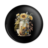 Sunflower Pinback Button, Floral Mason Jar, Trendy Button, Summer Vibes Button, Cute Accessories, Gift Idea, Decorative Badge - Tawshia