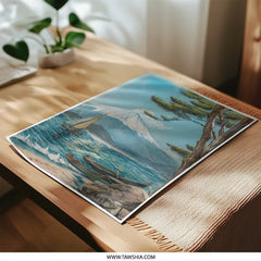 Mount Fuji Photographic Print, Japanese Art Print, Seascape Painting, Sailboat Scene, Asian Home Decor, Travel Poster, Landscape Art - Tawshia