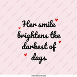 Her Smile Pocket Mirror, Inspirational Quote Compact Mirror, Brightens Darkest Days, Gift for Her, Cute Pocket Mirror, Purse Mirror - Tawshia