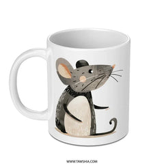 Dapper Mouse Mug, Animal Lover Gift, Cute Rodent Art, Unique Coffee Cup, Whimsical Mouse Design, Gift for Her, Gift for Him, Funny Mug - Tawshia