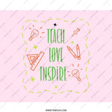 Teach Love Inspire Mouse Pad, Teacher Appreciation Gift, Educator Decor, Teacher Present, Student, Teaching Assistant, Back To School - Tawshia