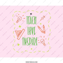 Teach Love Inspire Mouse Pad, Teacher Appreciation Gift, Educator Decor, Teacher Present, Student, Teaching Assistant, Back To School - Tawshia