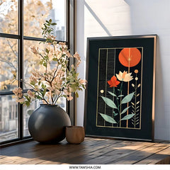 Floral Wall Art Print, Modern Botanical Art, Abstract Flower Decor, Contemporary Art Print, Stylish Home Decor - Tawshia