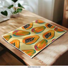 Papaya Photographic Print, Colorful Fruit Art, Tropical Kitchen Decor, Food Photography, Modern Wall Art, Summer Vibes Print - Tawshia