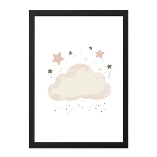 Cloud Stars Wall Art, Nursery Decor, Kids Room Art, Baby Room Decor, Dreamy Wall Art, Pastel Colors, Cute Wall Art, Wall Art For Children - Tawshia