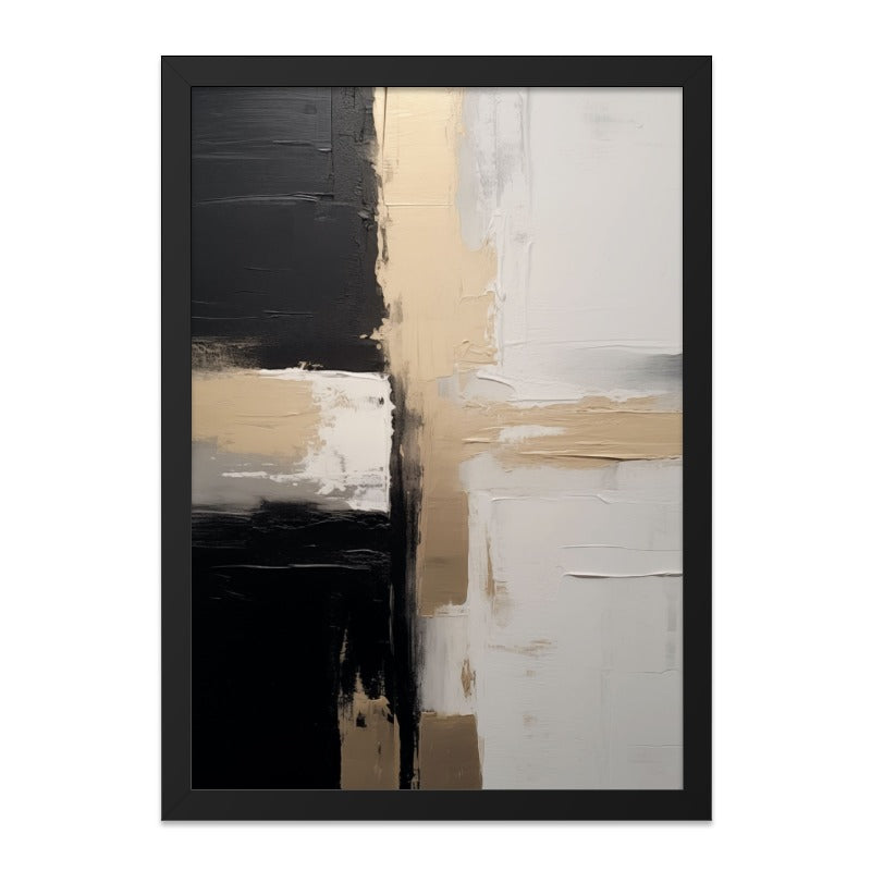 Abstract Wall Art Print, Modern Art Decor, Black Beige Neutral Painting, Contemporary Home Decor, Minimalist Art, Living Room Art - Tawshia