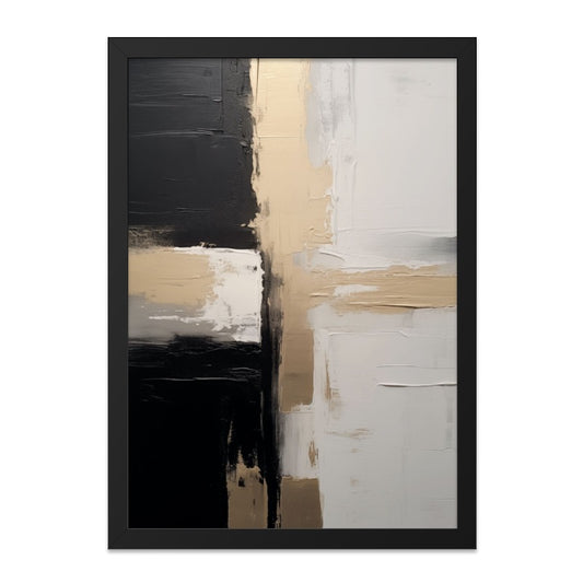 Abstract Wall Art Print, Modern Art Decor, Black Beige Neutral Painting, Contemporary Home Decor, Minimalist Art, Living Room Art - Tawshia