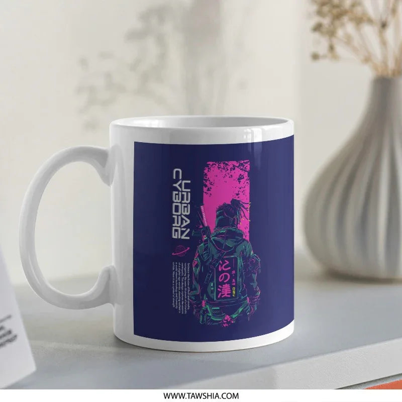 Urban Cyborg Design on Classic White Mug product