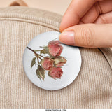 Dried Roses Pinback Button, Floral Aesthetic, Botanical Illustration, Trendy Accessory, Unique Gift, Lapel Pin, Badge, Plant Lover - Tawshia