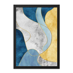 Abstract Wall Art, Modern Art Print, Gold Accent Decor, Fluid Shape Design, Contemporary Home Decor, Gallery Wall Art, Stylish Home Decor - Tawshia