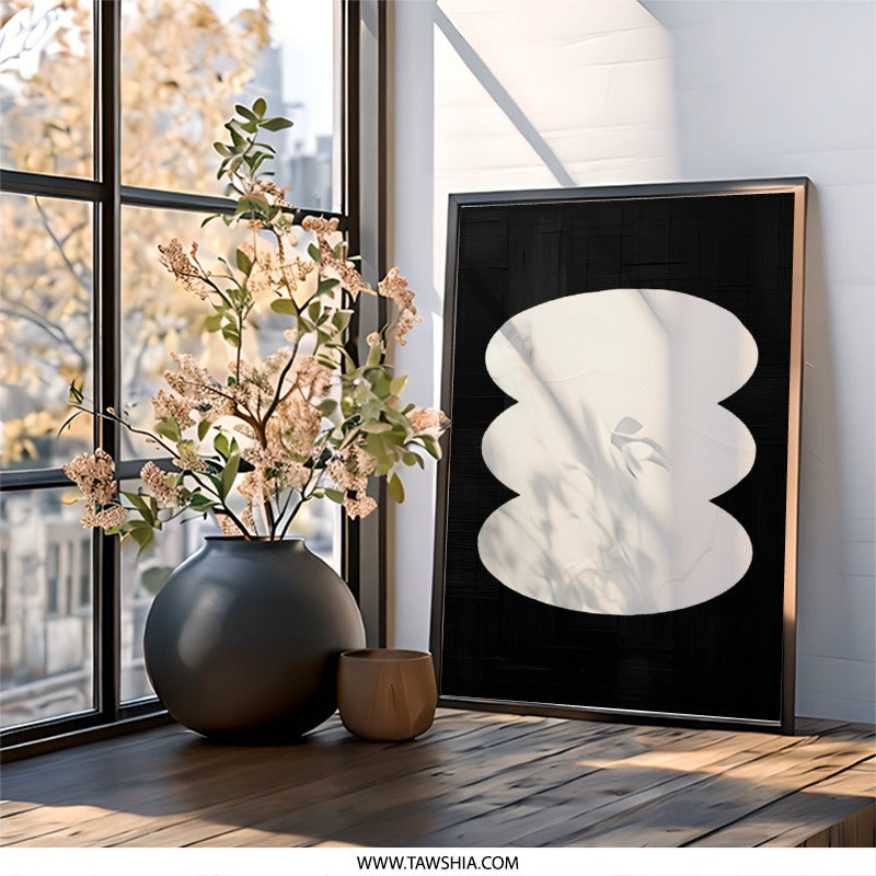 Abstract Shapes Wall Art, Modern Geometric Decor, Black and White Art, Minimalist Art Print, Contemporary Art, Home Decor Art - Tawshia