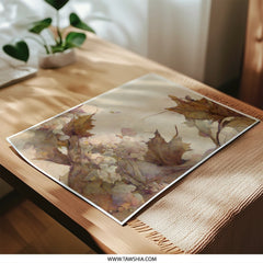 Autumn Leaves Art Photographic Print, Floral Decor, Maple Leaf Illustration, Botanical Wall Art, Autumnal Aesthetic, Elegant Artwork - Tawshia