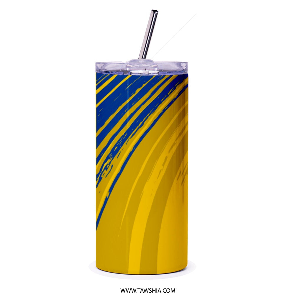 Nasraoui Forever Tumbler, Football Fan Tumbler, Soccer Gift Ideas, Sports Tumbler, Saudi Arabia Team, Gold and Blue - Tawshia