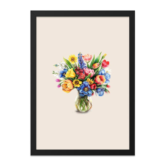 Floral Wall Art, Flower Bouquet Print, Botanical Wall Decor, Colorful Flower Painting, Still Life Art Print, Home Decor Gift - Tawshia