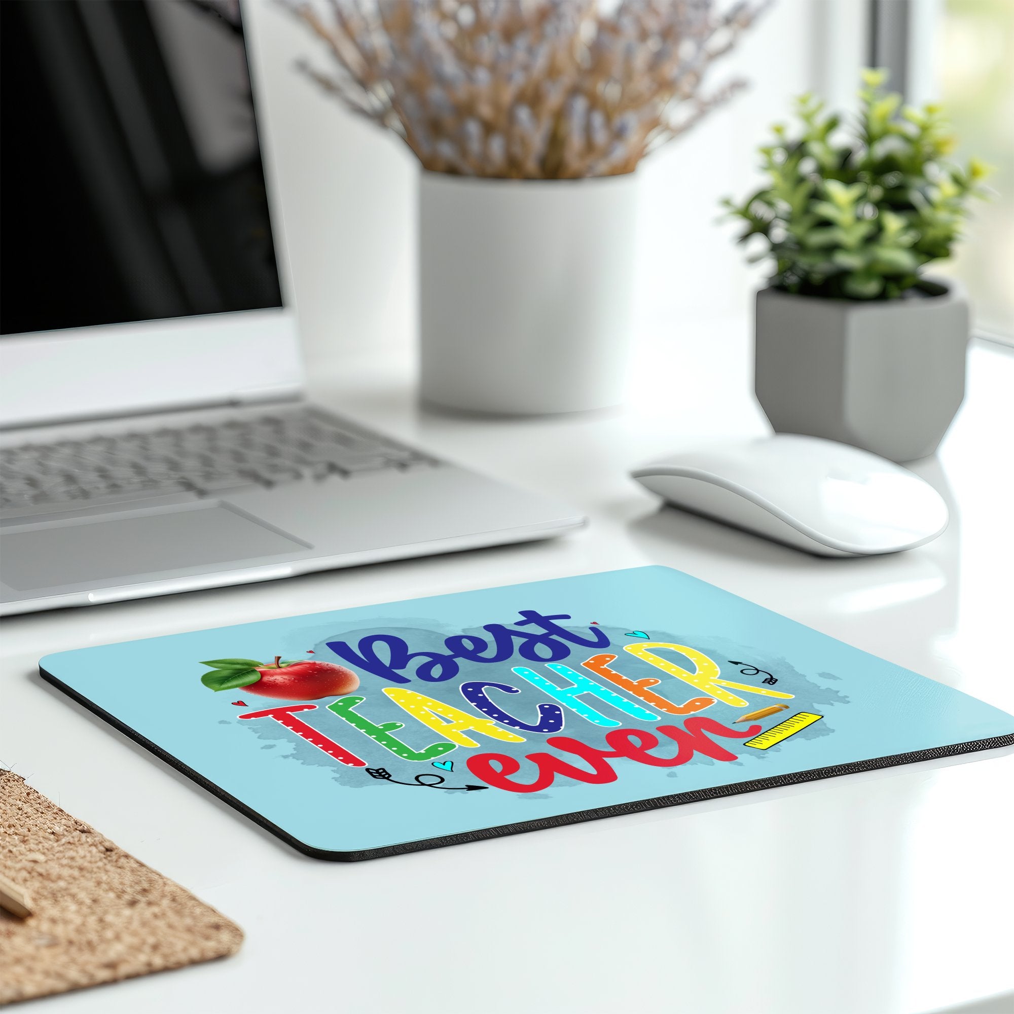 Best Teacher Ever Colorful Print Mousepad Product