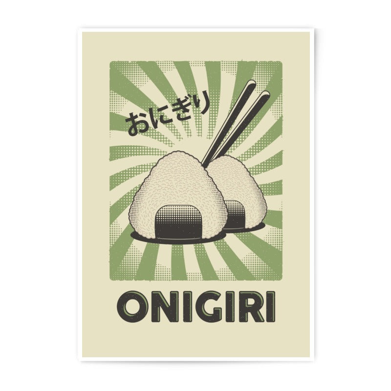 Onigiri Photographic Print, Japanese Rice Ball Art, Food Poster, Asian Cuisine Decor, Kitchen Art Print, Home Decor, Restaurant Decor - Tawshia