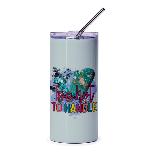 Too Hot To Handle Tumbler, Floral Oven Mitt Design, Kitchen Pun Tumbler, Unique Tumbler Gift, Gift for Baker, Funny Cooking Gift - Tawshia