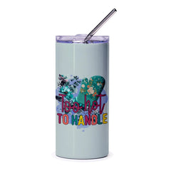 Too Hot To Handle Tumbler, Floral Oven Mitt Design, Kitchen Pun Tumbler, Unique Tumbler Gift, Gift for Baker, Funny Cooking Gift - Tawshia