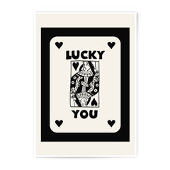 Lucky You Queen of Hearts Photographic Print, Playing Card Art, Minimalist Card Print, Queen Card Poster, Wall Decor, Modern Art - Tawshia