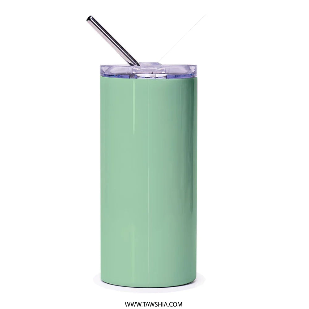 Stainless Steel Mint Green Tumbler with Straw product