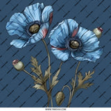 Blue Poppy Pinback Button, Floral Badge, Flower Power Accessory, Unique Botanical Design, Indie Aesthetic, Lapel Pin, Gift Idea - Tawshia