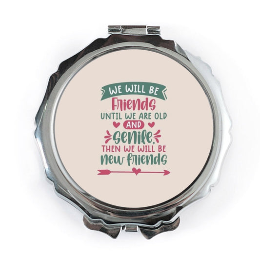 Best Friends Pocket Mirror, Funny Friendship Quote Makeup Mirror, Cute Gift for Bestie, Novelty Friends Forever Compact Mirror - Tawshia