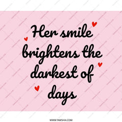 Her Smile Brightens Mouse Pad, Inspirational Quote Desk Decor, Pink Mousepad, Motivational Gift, Cute Office Accessories - Tawshia