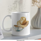 Coffee Mug, Beach Hat, Relaxing Mug, Morning Coffee, Unique Mug Design, Gift Idea, Coffee Lover Mug, Tea Cup, Novelty Mug, Cute Coffee Mug - Tawshia