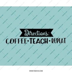 Coffee Teach Repeat Mouse Pad, Teacher Appreciation Gift, Funny Teacher Present, Back to School Decor, Unique Gift Idea, Desk Accessories - Tawshia