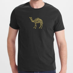 Unique Camel Graphic Design Black T-shirt product type