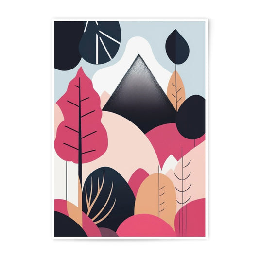 Abstract Landscape Photographic Print, Modern Mountain Scene, Colorful Art Print, Nature Wall Decor, Home Office Art, Trendy Illustration - Tawshia