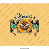 Blessed Mom Sunflower BackPack, Floral Backpack, Bee Backpack, Mom Backpack, Gift for Mom, Everyday Backpack, Cute Backpack - Tawshia