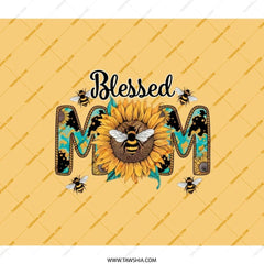 Blessed Mom Sunflower BackPack, Floral Backpack, Bee Backpack, Mom Backpack, Gift for Mom, Everyday Backpack, Cute Backpack - Tawshia